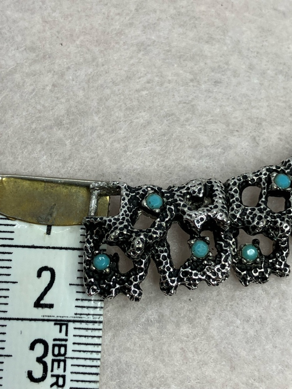 Vtg D’orlan Brutalist Abstract Modernist Blue Stone Silver Tone Collar Necklace - Picture 14 of 15